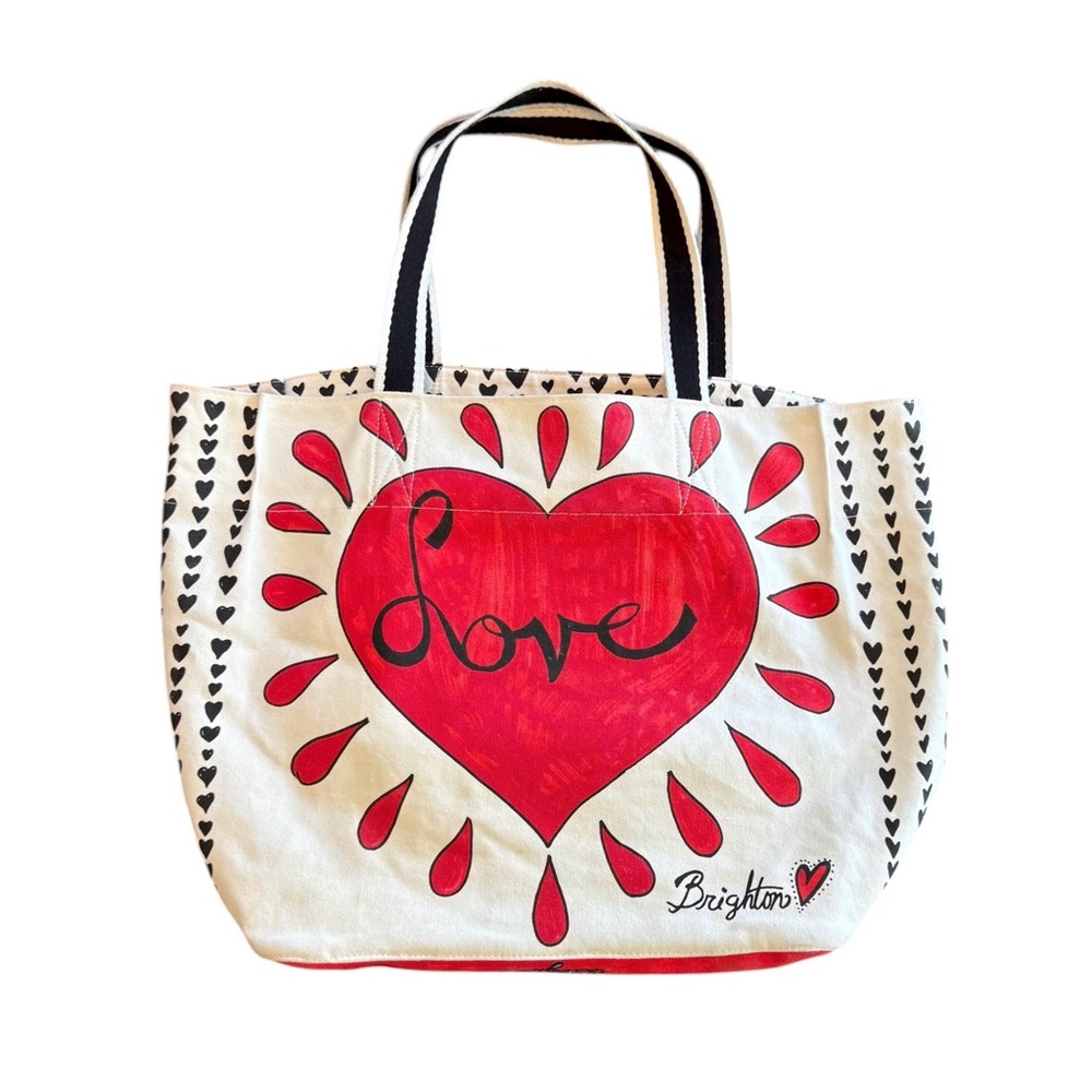 Brighton On the Wings of Love White Red and Black Canvas Tote Bag